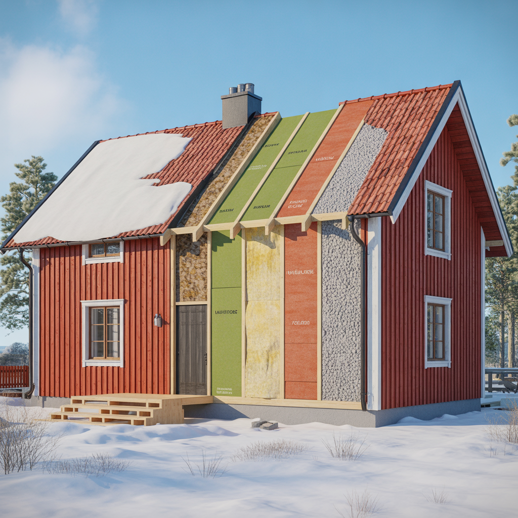 isolering i snedtak jamforelse av material och u varde